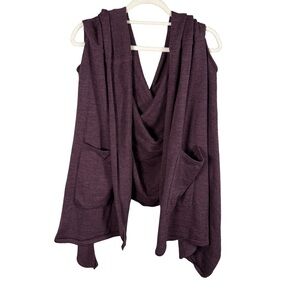 lululemon All in A Day Hooded Poncho 100% Merino Wool Deep Purple One Size Cozy